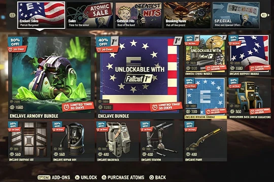 Enclave Atomic Shop Sale