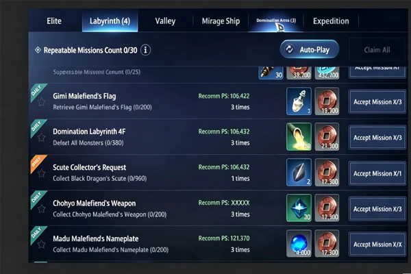 Mir4 game daily tasks