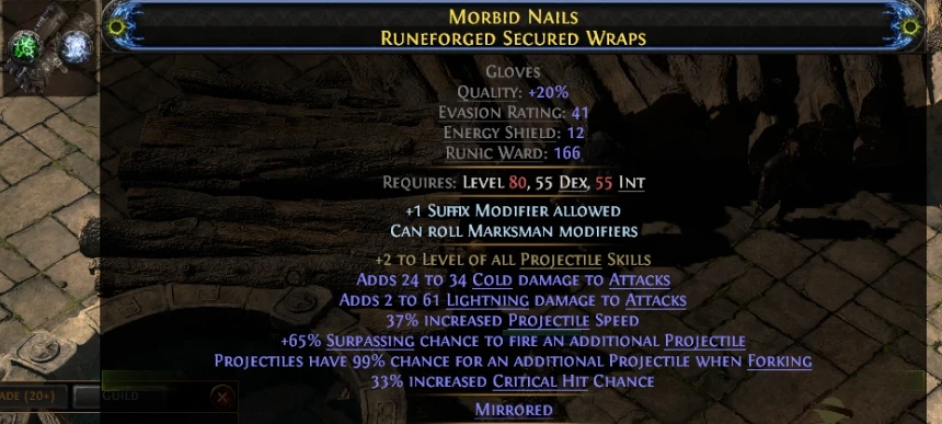 +2 TO LEVEL OF ALL PROJECTILE SKILLS Gloves