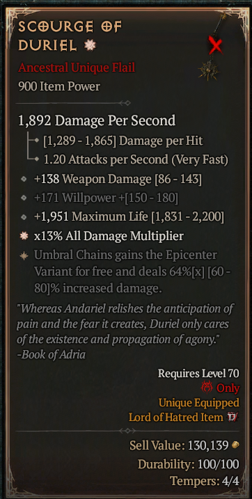 SCOURGE OF DURIEL #38120975
