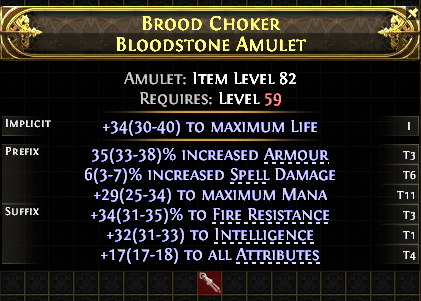 Brood Choker Bloodstone Amulet#135600