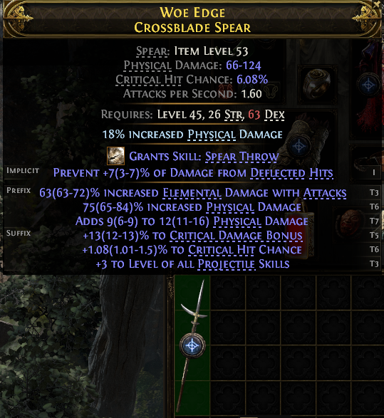 Woe Edge Crossblade Spear#808538