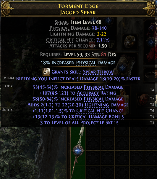 Torment Edge Jagged Spear#749790
