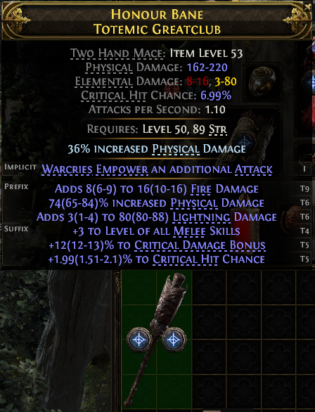 Honour Bane Totemic Greatclub#460059