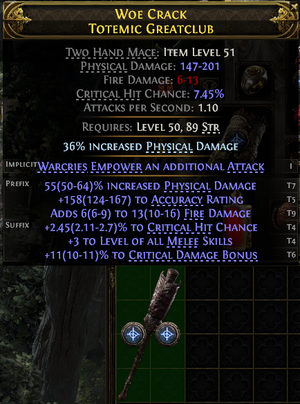 Woe Crack Totemic Greatclub#194280