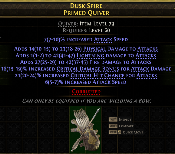 Dusk Spire Primed Quiver#232722