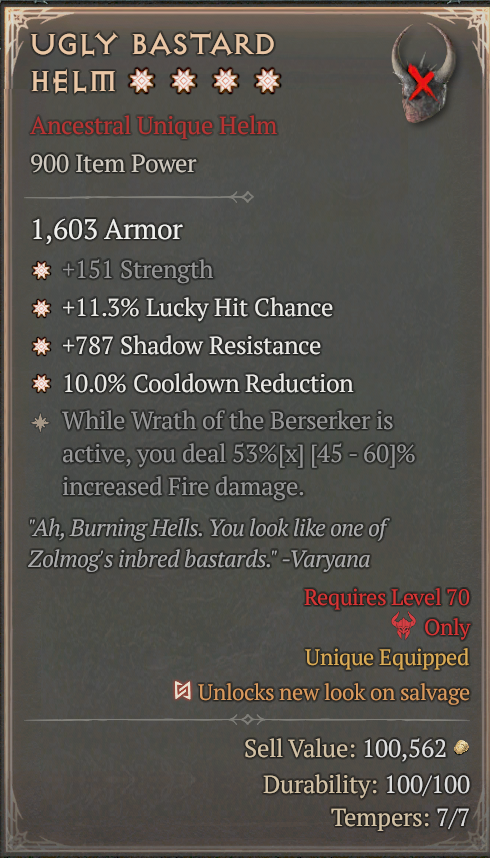 UGLY BASTARD HELM#419117