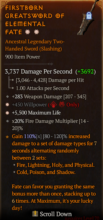 FIRSTBORN GREATSWORD OF ELEMENTAL FATE#76857