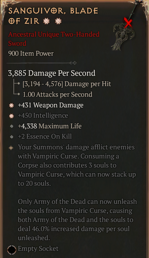 SANGUIVOR BLADE OF ZIR#212066