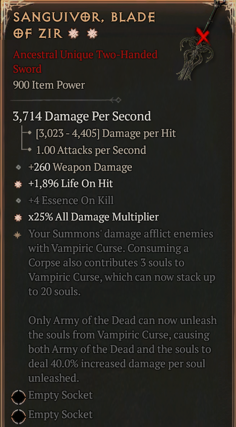 SANGUIVOR BLADE OF ZIR#319173