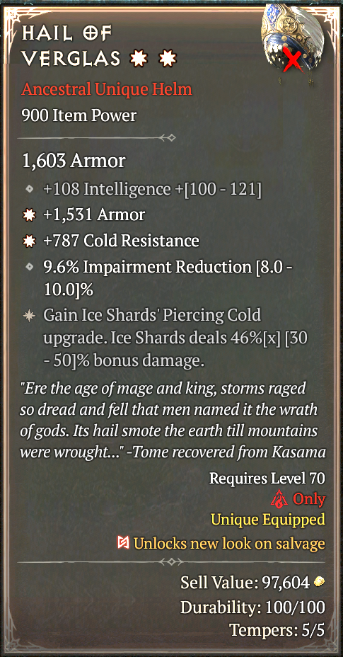 HAIL OF VERGLAS#640097