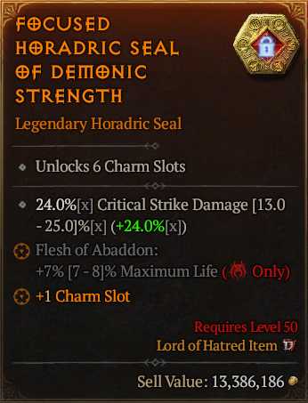 FOCUSED HORADRIC SEAL OF DEMONIC STRENGTH#954041