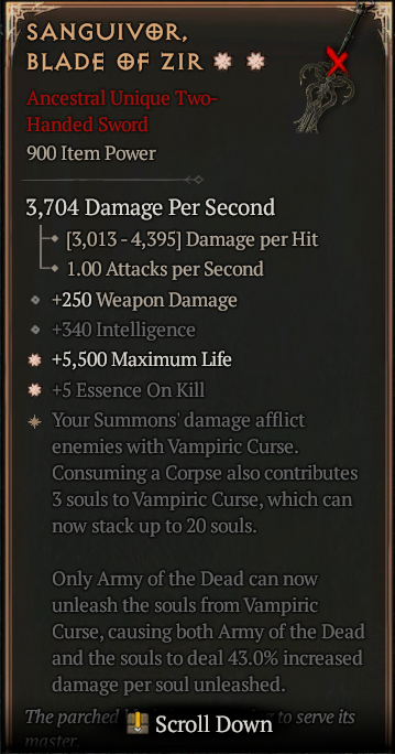 SANGUIVOR BLADE OF ZIR#773693