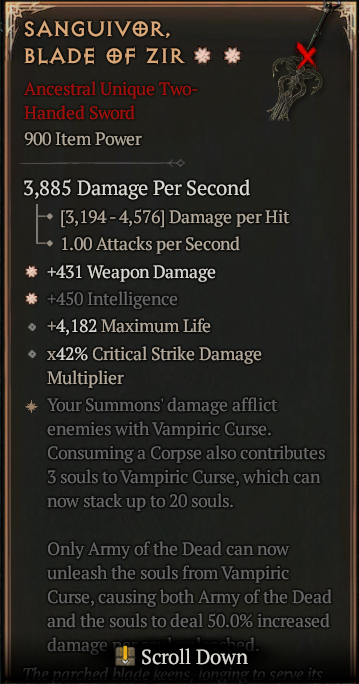 SANGUIVOR BLADE OF ZIR#556158