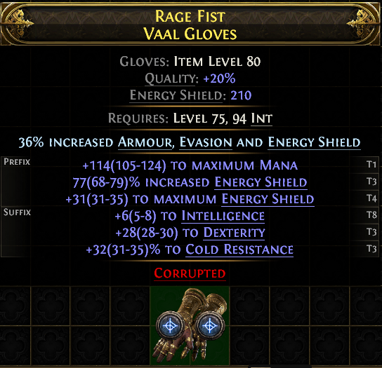 Rage Fist Vaal Gloves#77282