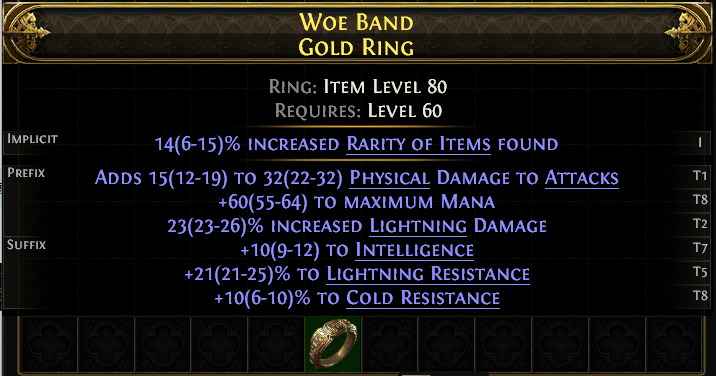 Woe Band Gold Ring#657185