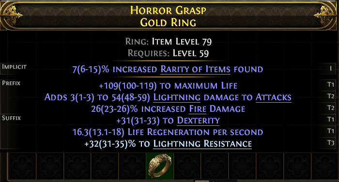 Horror Grasp Gold Ring#145886