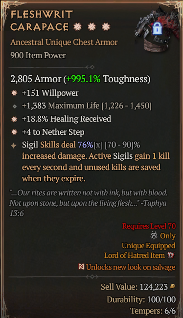 Fleshwrit Carapace#182661
