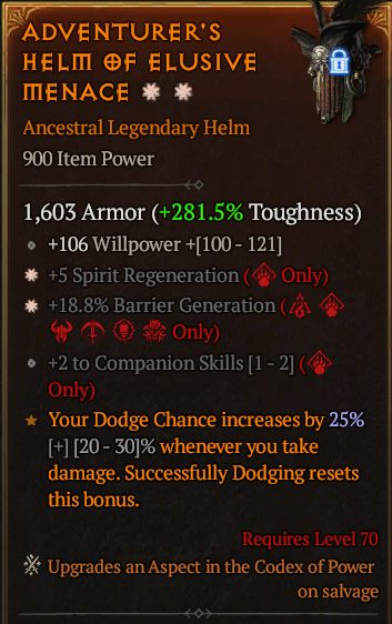 Adventurer's Helm Of Elusive Menace#766167