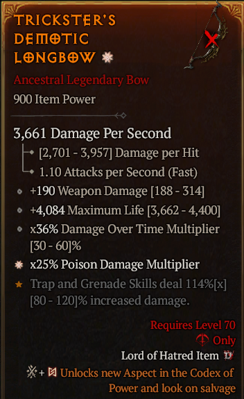 Trickster's Demotic Longbow#445740