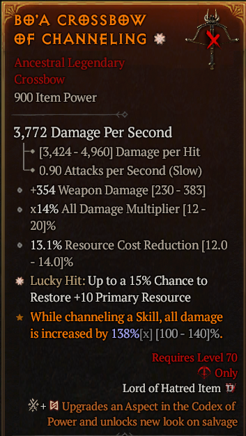 Bo'a Crossbow Of Channeling#244410