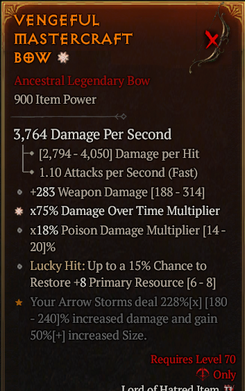 Vengeful Mastercraft Bow#381019
