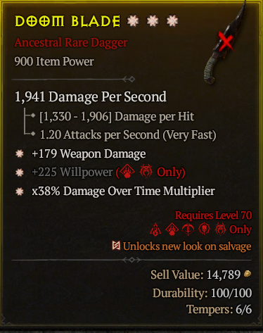 Doom Blade#99700