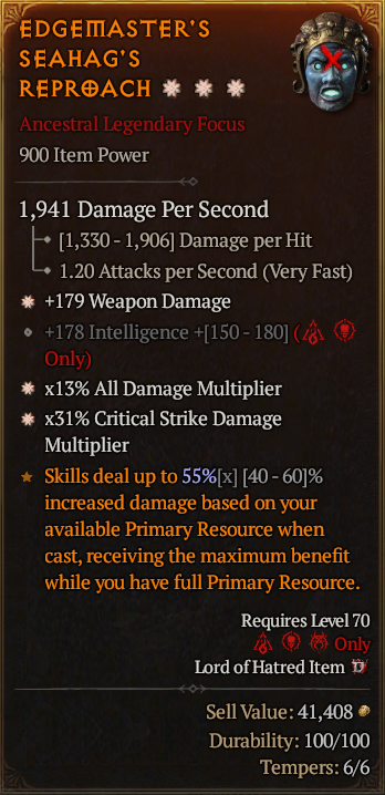 Edgemaster's Seahag's Reproach#579373