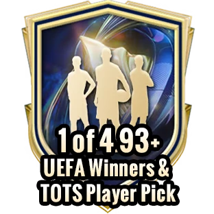 1 of 4 93+ UEFA Winners & TOTS Player Pick+100K Coins