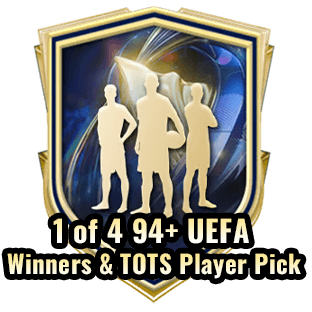 1 of 4 94+ UEFA Winners & TOTS Player Pick