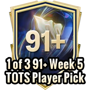 1 of 3 91+ Week 5 TOTS Player Pick+100K Coins (Repeatable:2)/2Day